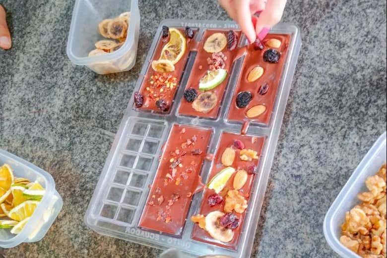 Decoración de tabletas de chocolate