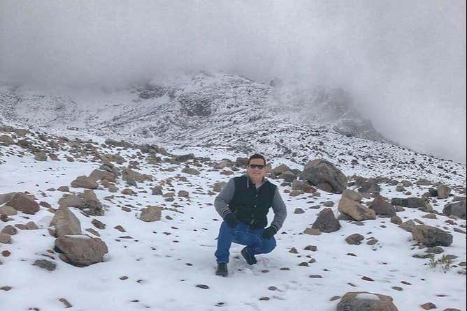 Posing on the Chimborazo Volcano