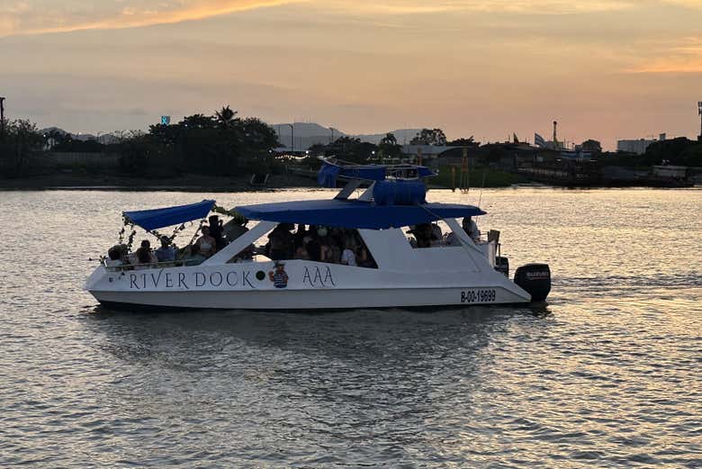 Enjoying the cruise at sunset