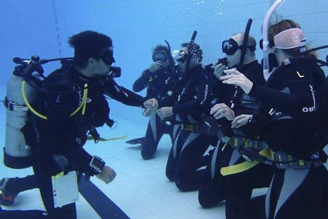 During the diving lesson
