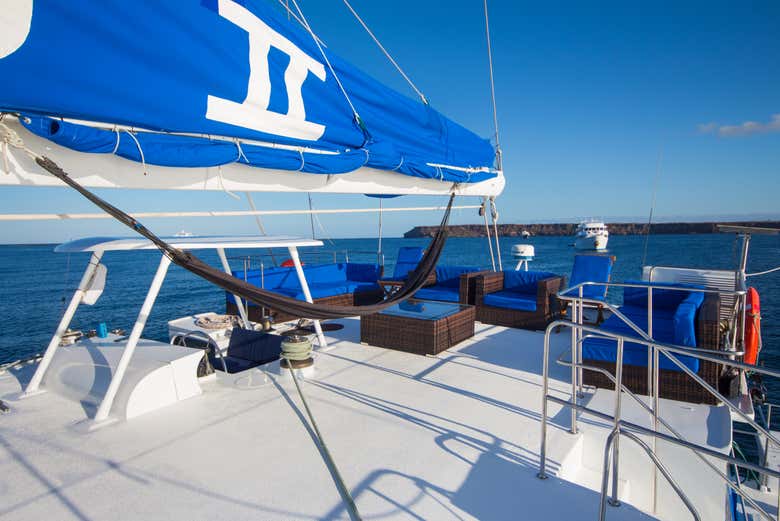 Cubierta del catamarán