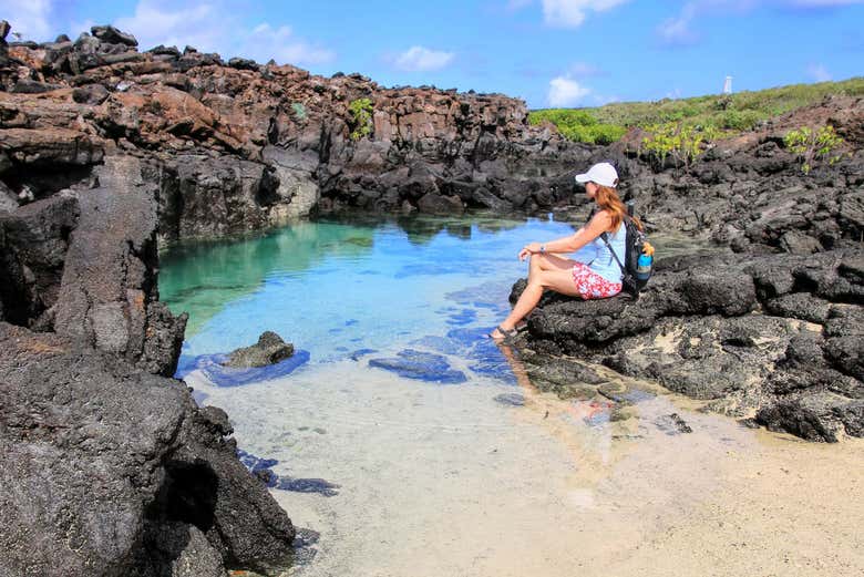 Desfrutando das paisagens da ilha Genovesa