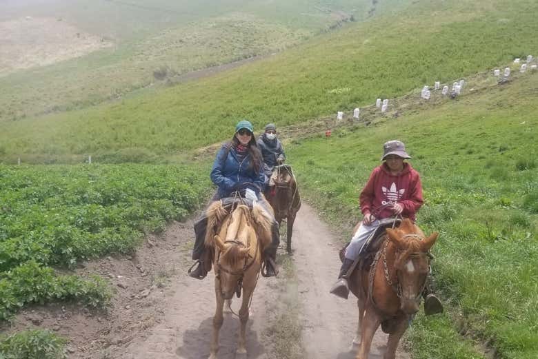 Enjoying the horseback riding tour