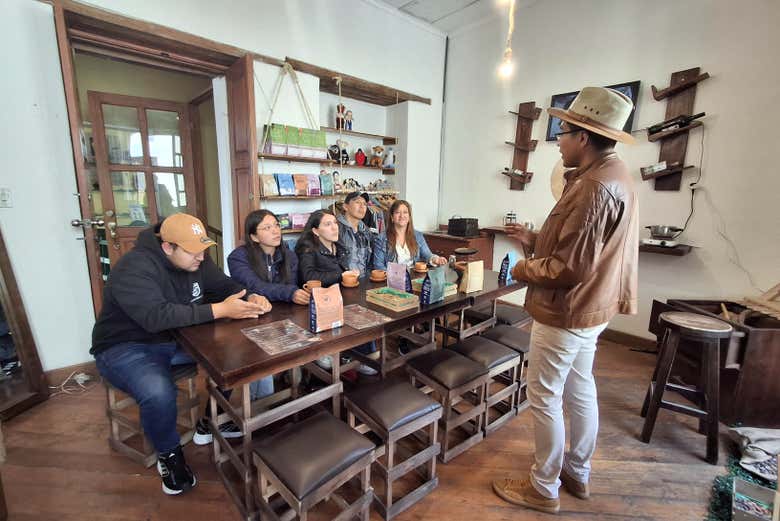 Durante la degustazione di caffè a Quito