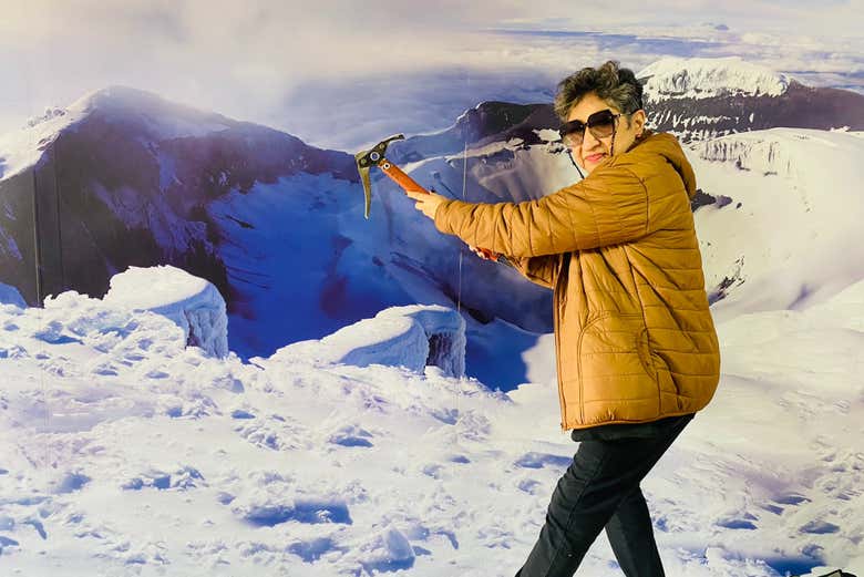 Momento foto en el museo del Parque Nacional Cotopaxi