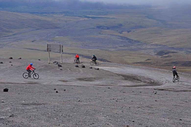 Durante el descenso en bici