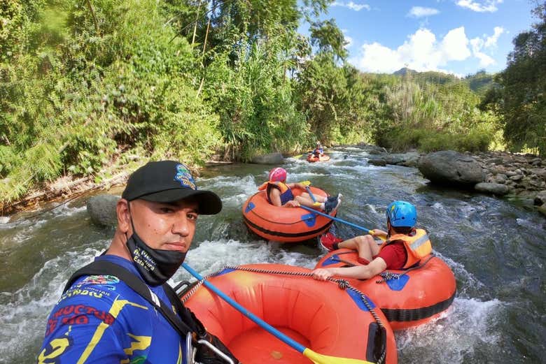 Group photo in the river