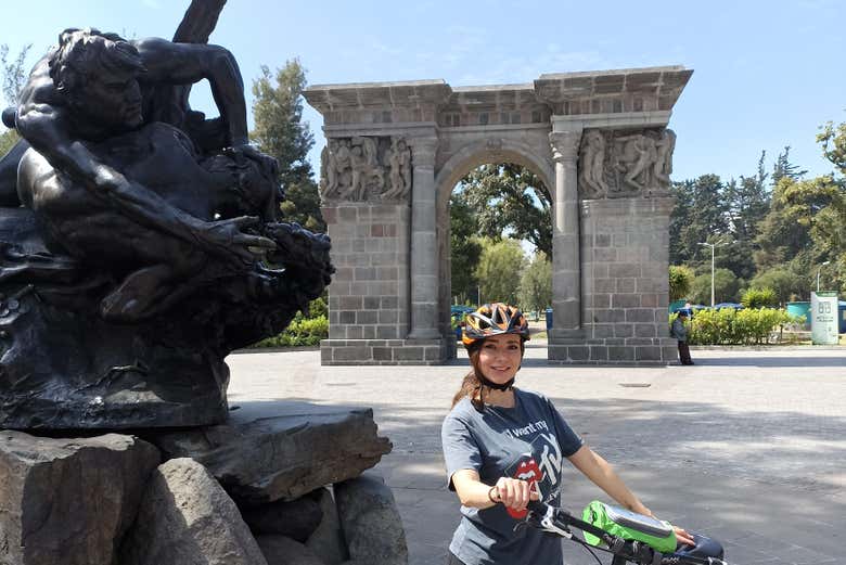Aproveitando o tour de bicicleta em Quito