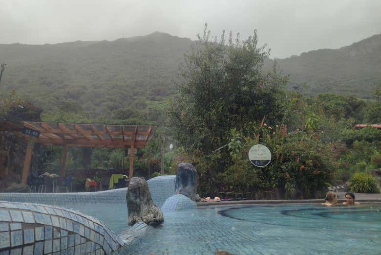 Unwind in hot springs among mountains