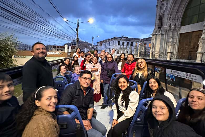 Drive down the streets of Quito by bus