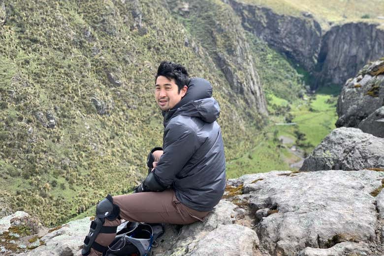 Taking a break during the route