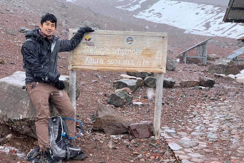 Making a stop at one of Chimborazo's lodges
