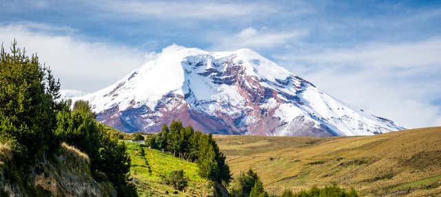 Trilha até a mina de gelo do vulcão Chimborazo