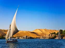 Feluccas sailing down the Nile