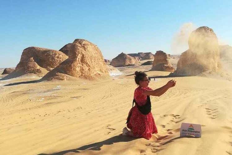 Momento da foto no Deserto Branco do Egito!