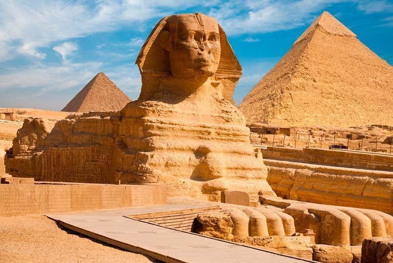 See the Giza Sphinx and Pyramids