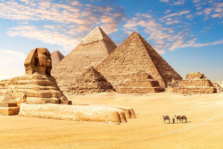 Pirámides con la Gran Esfinge de Giza