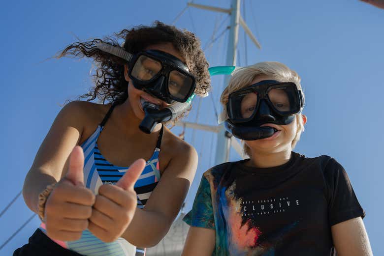 Tudo pronto para fazer snorkel!
