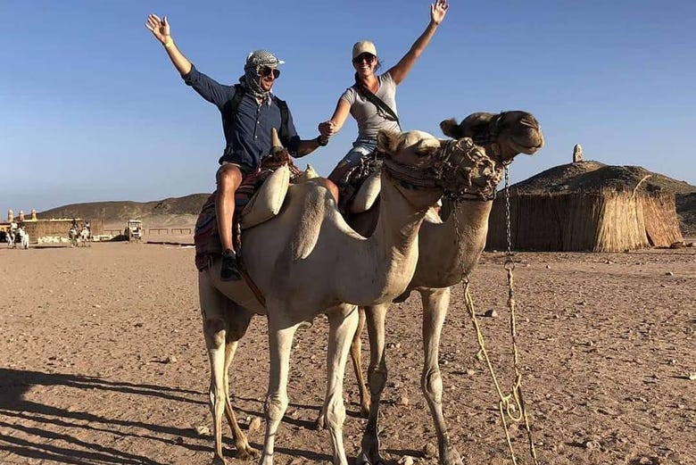 Enjoying the camel ride