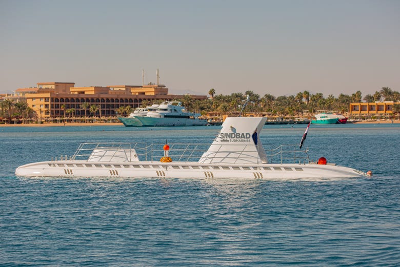 Submarino Sindbad na costa de Hurghada