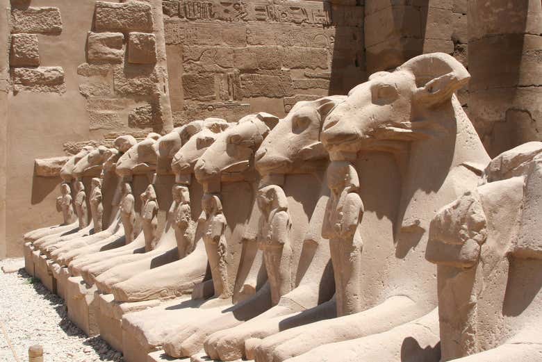 Esfinges com cabeça de carneiro em Karnak
