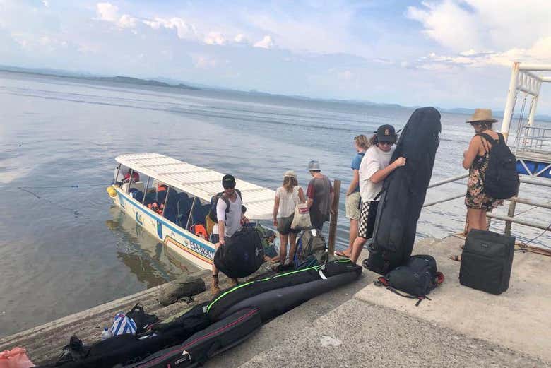 Heading down to the boat at the dock