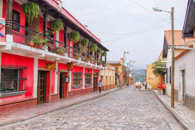 Exploring a town near the Copán ruins in Honduras