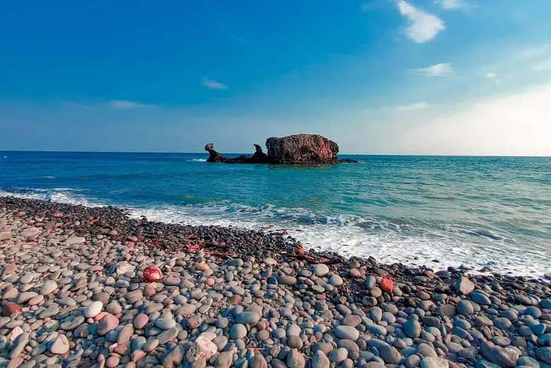 Paysage de la plage d'El Tunco