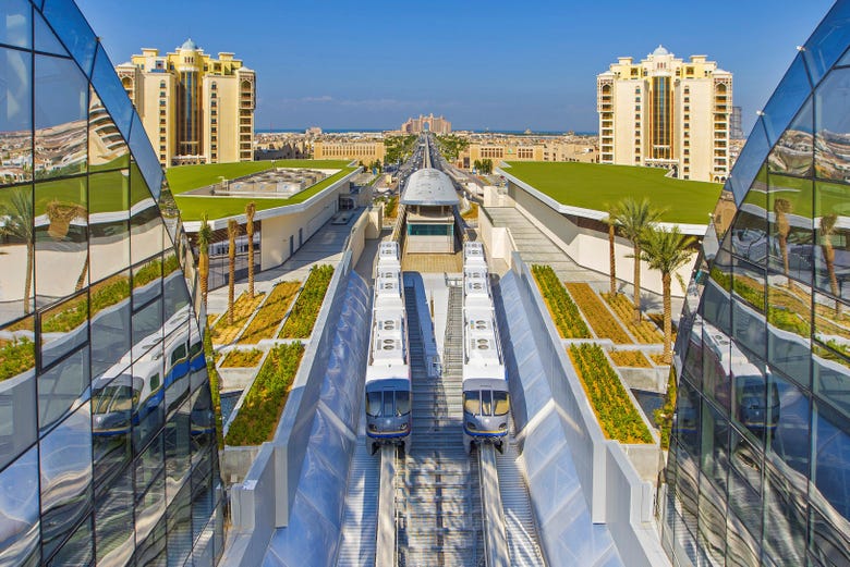 Ready to board the Palm Jumeirah Monorail