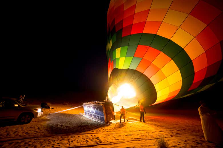 Inflating the balloon
