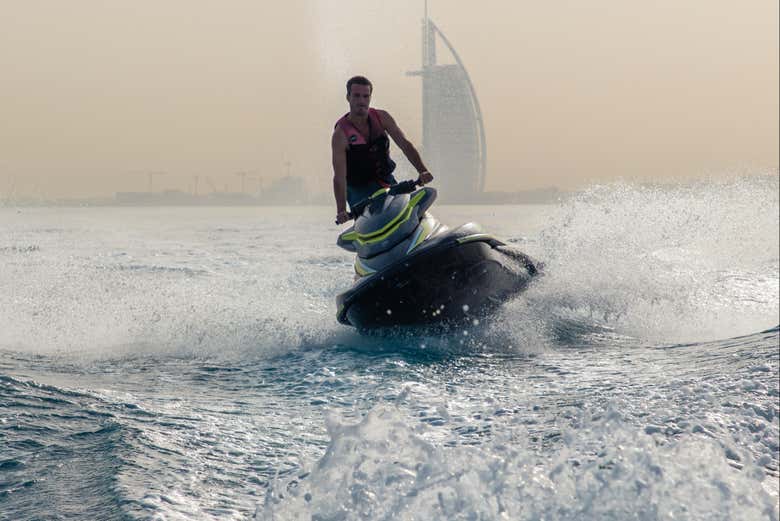 In front of the famous Burj Al Arab