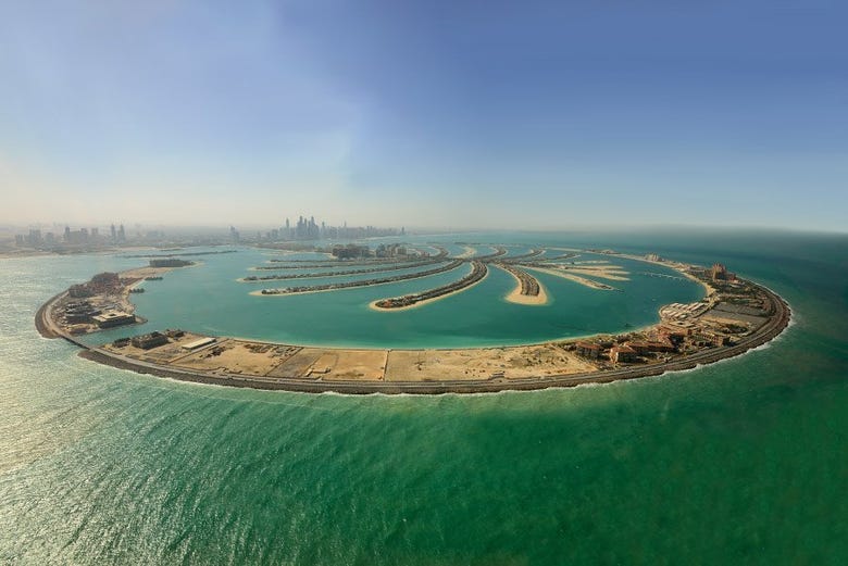 The Palm Jumeirah from the Helicopter