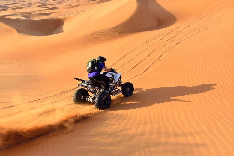 Exploring the desert by quad bike