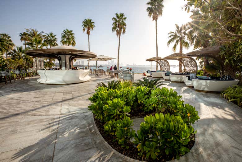 Enjoying the restaurant