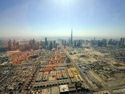 Vistas de Dubai do helicóptero