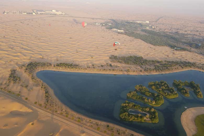 Flying over the Dubai desert