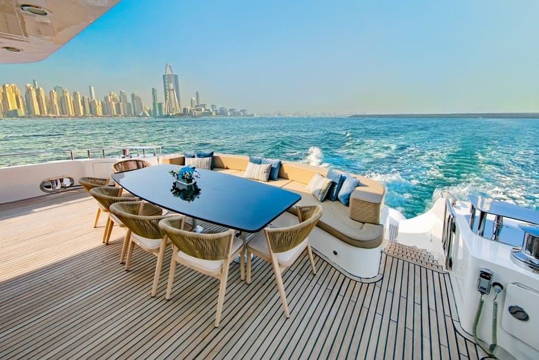 Views of Dubai from the yacht