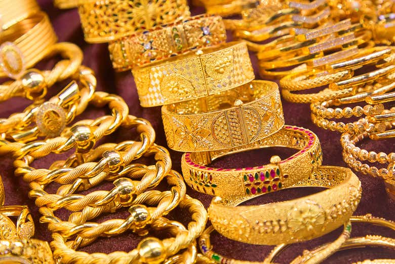 Gold pieces at the souk
