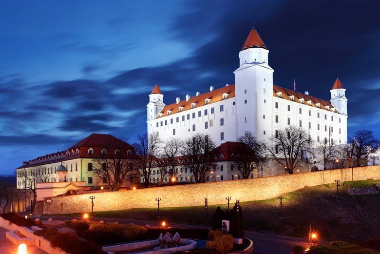 Bratislava Castle at nightfall