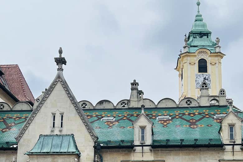 Detalles de los tejados de Bratislava