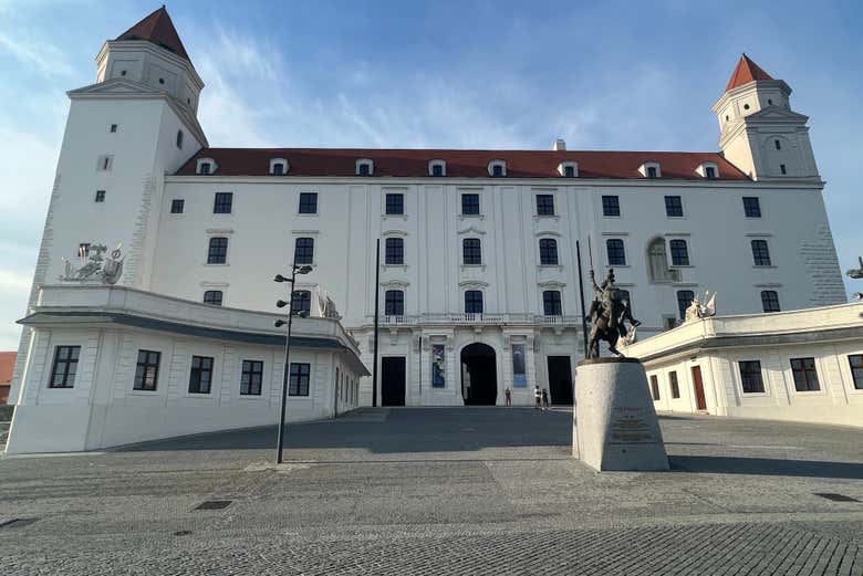 Admire the majestic Bratislava Castle perched above the city