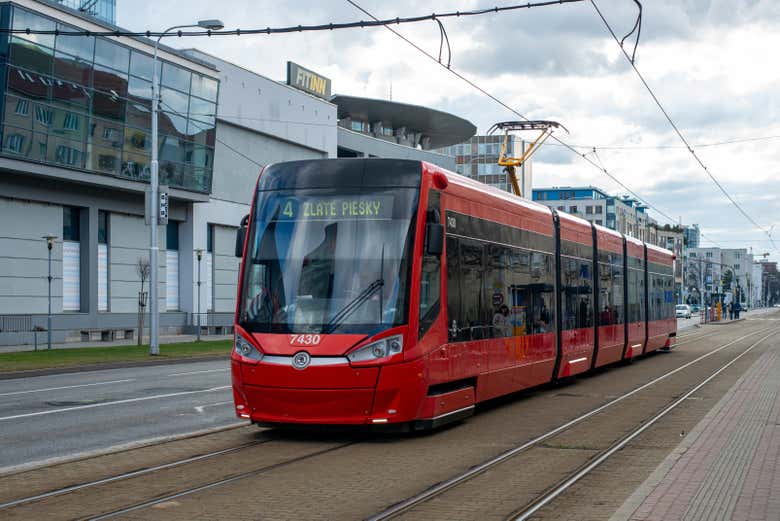 Travelling by tram in Bratislava