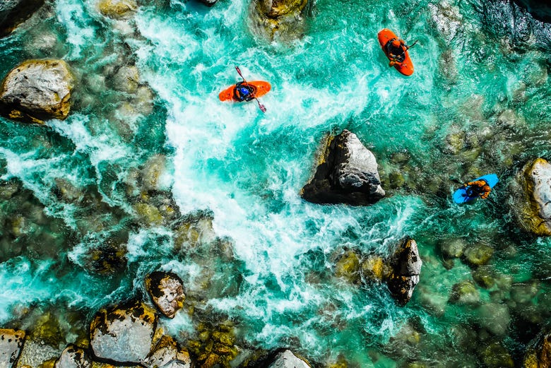 Navigating the rapids of the Isonzo River