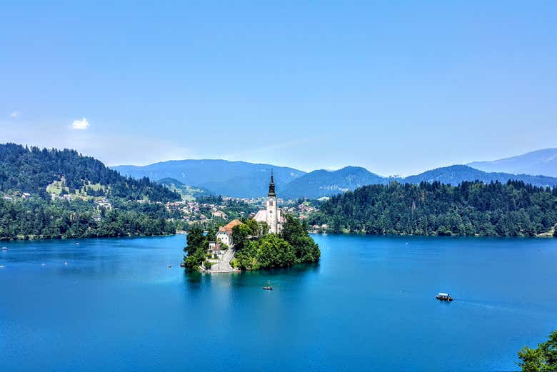 Panorâmica do lago Bled