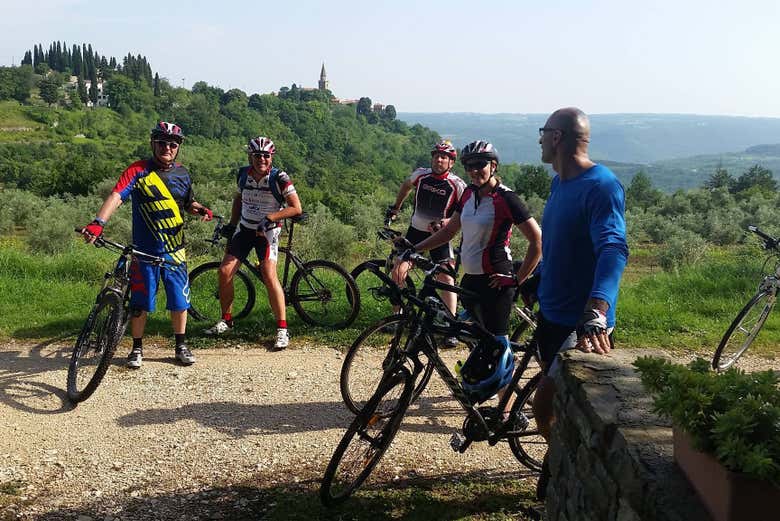 Enjoying the route by bike