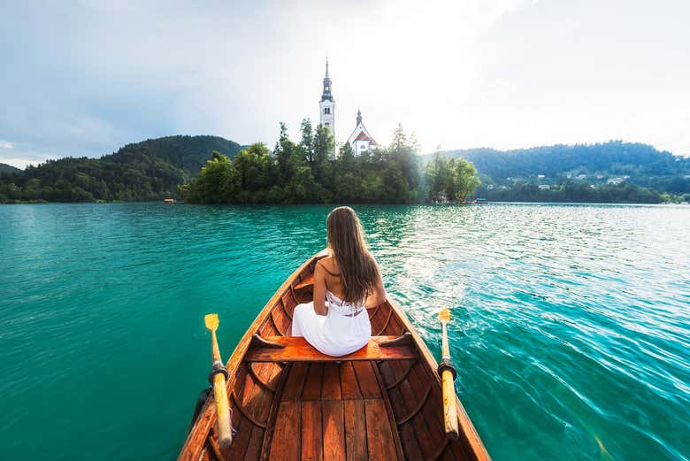 Paseando en pletna por Bled