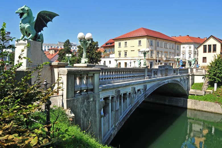 Le pont des dragons, dans le centre de Ljubljana