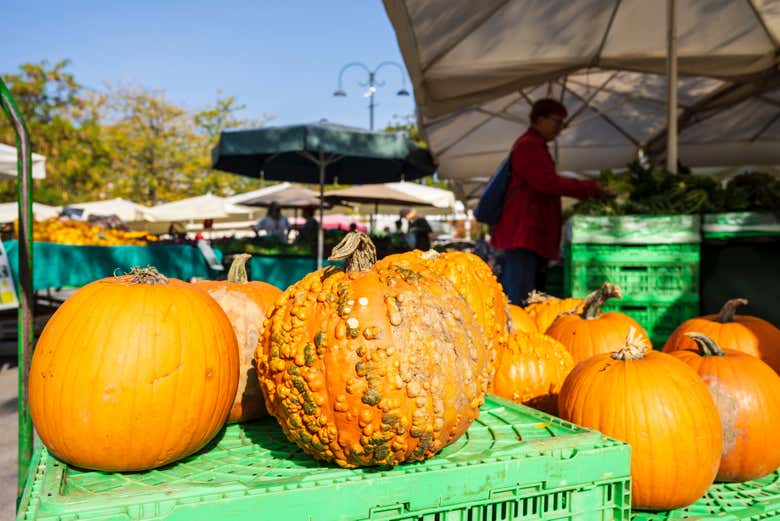 Zucche nel Mercato Centrale di Lubiana