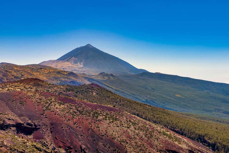 Vista do Teide do mirante de La Tarta