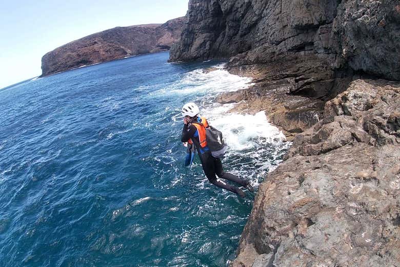 Jumping into the sea
